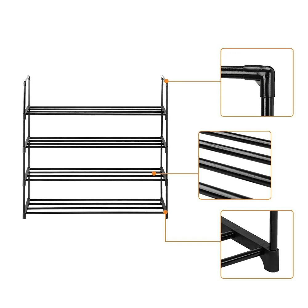 4-Tier Shoe Rack Metal Shoe Tower 20-Pair Shoe Storage Organizer