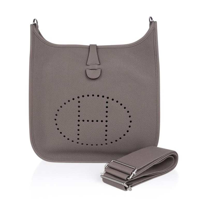 Hermes Evelyne PM Bag Gris Asphalte Palladium Hardware New w/Box