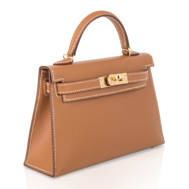 Hermes Mini Kelly 20 Bag Sellier Gold Epsom with Gold Hardware