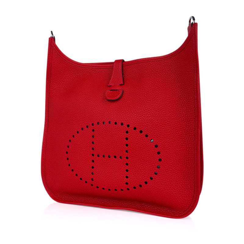 Hermes Evelyne PM Bag Rouge Casaque Clemence Palladium Hardware