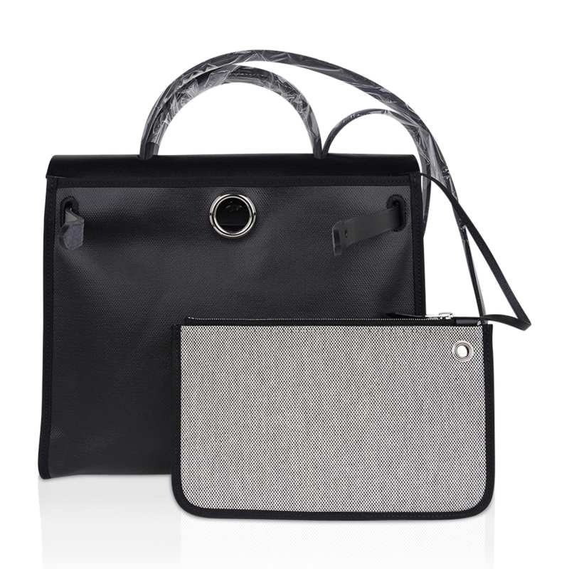 Hermes Herbag Zip Retourne 31 Black Berline / Black Hunter Leather Palladium