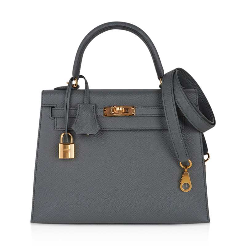 Hermes Kelly Sellier 25 Bag Vert Amande Gold Hardware Epsom Leather