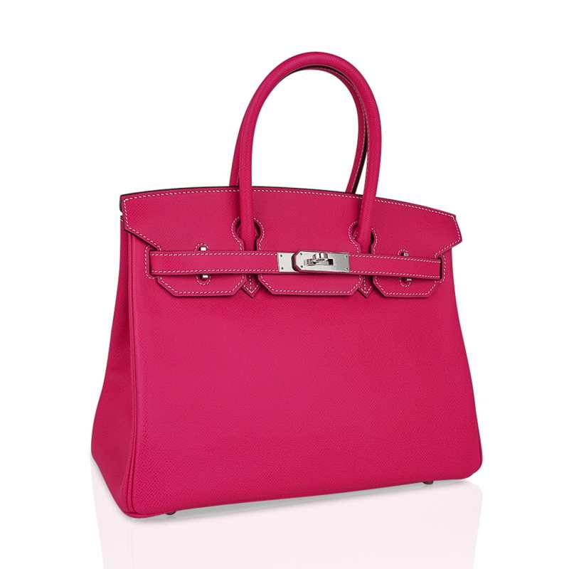 Hermes Birkin 30 Bag Rose Tyrien Candy Epsom Limited Edition Palladium