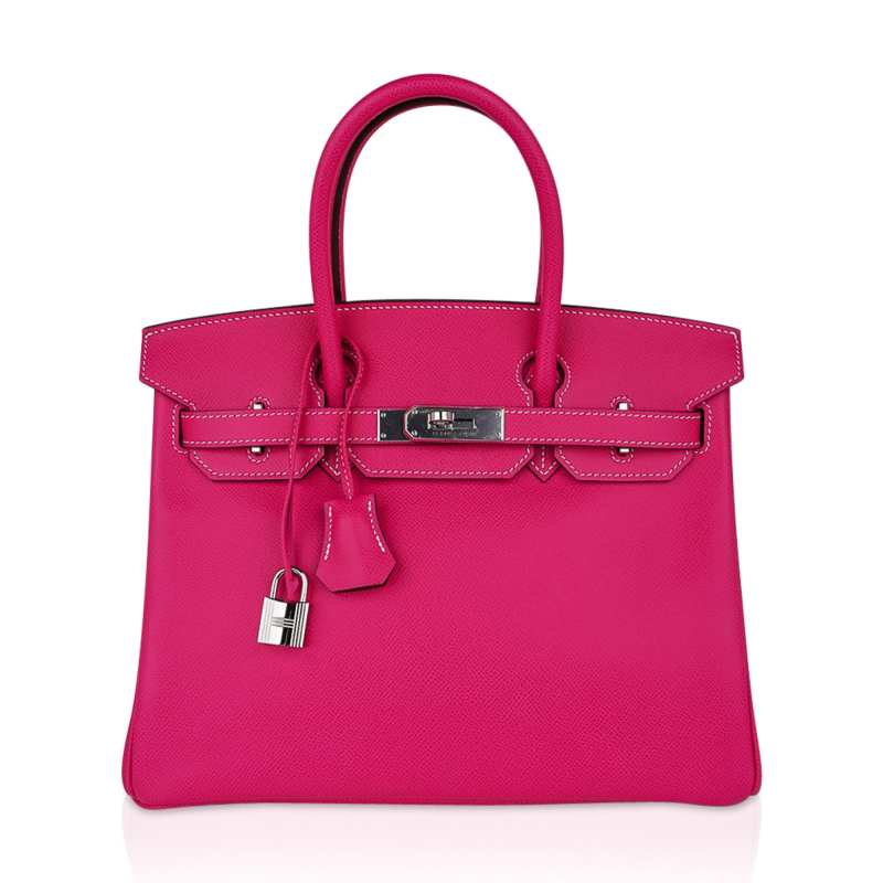 Hermes Birkin 30 Bag Rose Tyrien Candy Epsom Limited Edition Palladium