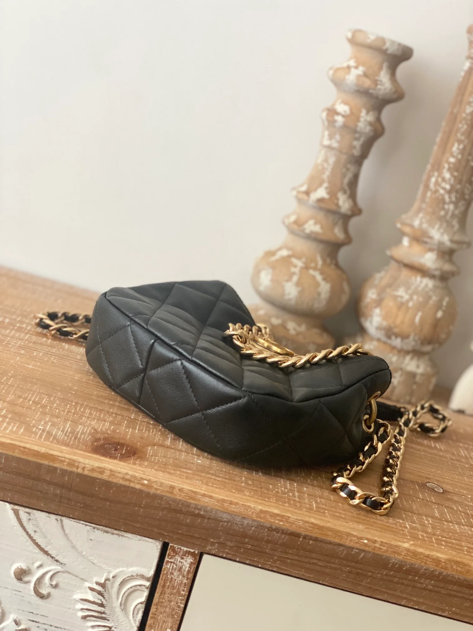 Chanel Small Hobo Bag Gold Hardware Black For Women, Women's Handbags, Shoulder Bags 7.5in/19cm