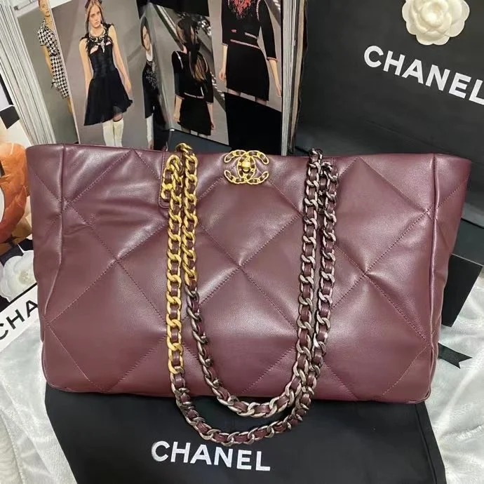 Chanel Shopping Chanel Bag 19 Dark Red For Women, Women's Bags 16in/41cm AS3660 B04852 NK294