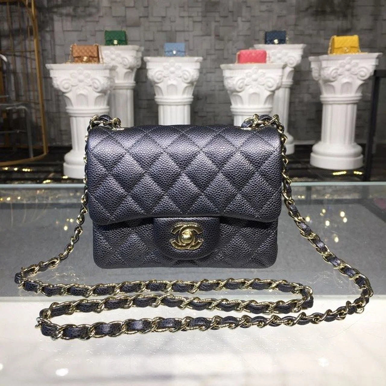 Chanel Mini Flap Bag Caviar Black For Women, Women's Bags, Shoulder And Crossbody Bags 6.7in/17cm A35200