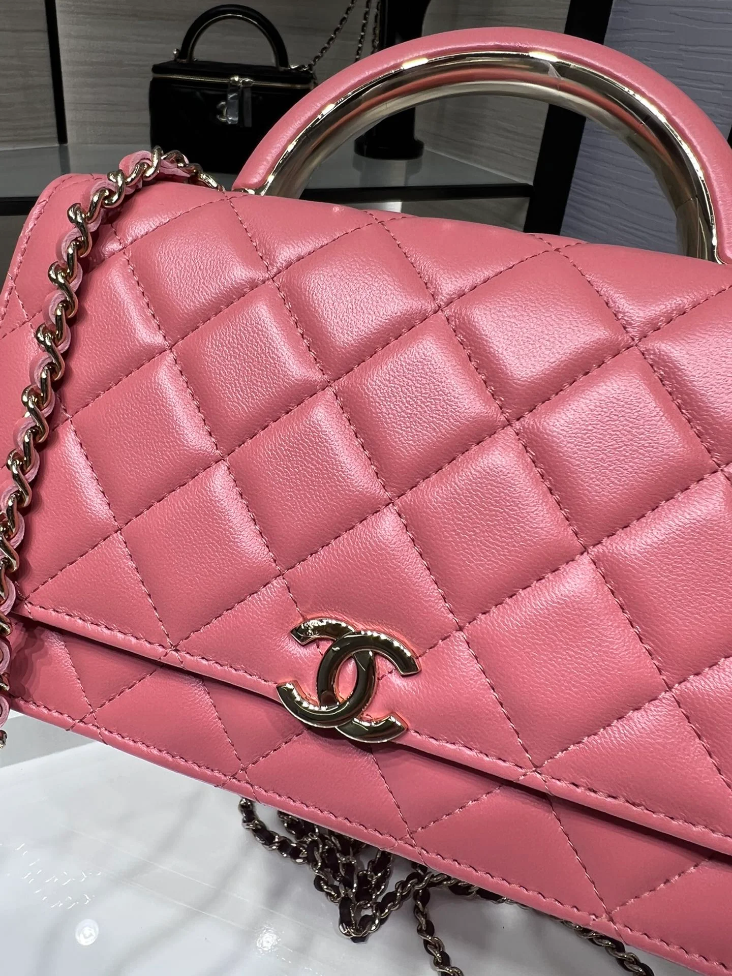 Chanel WOC 19 Chain Wallet Bag Gold Hardware Pink For Women, Women's Handbags, Shoulder Bags 7.5in/19cm