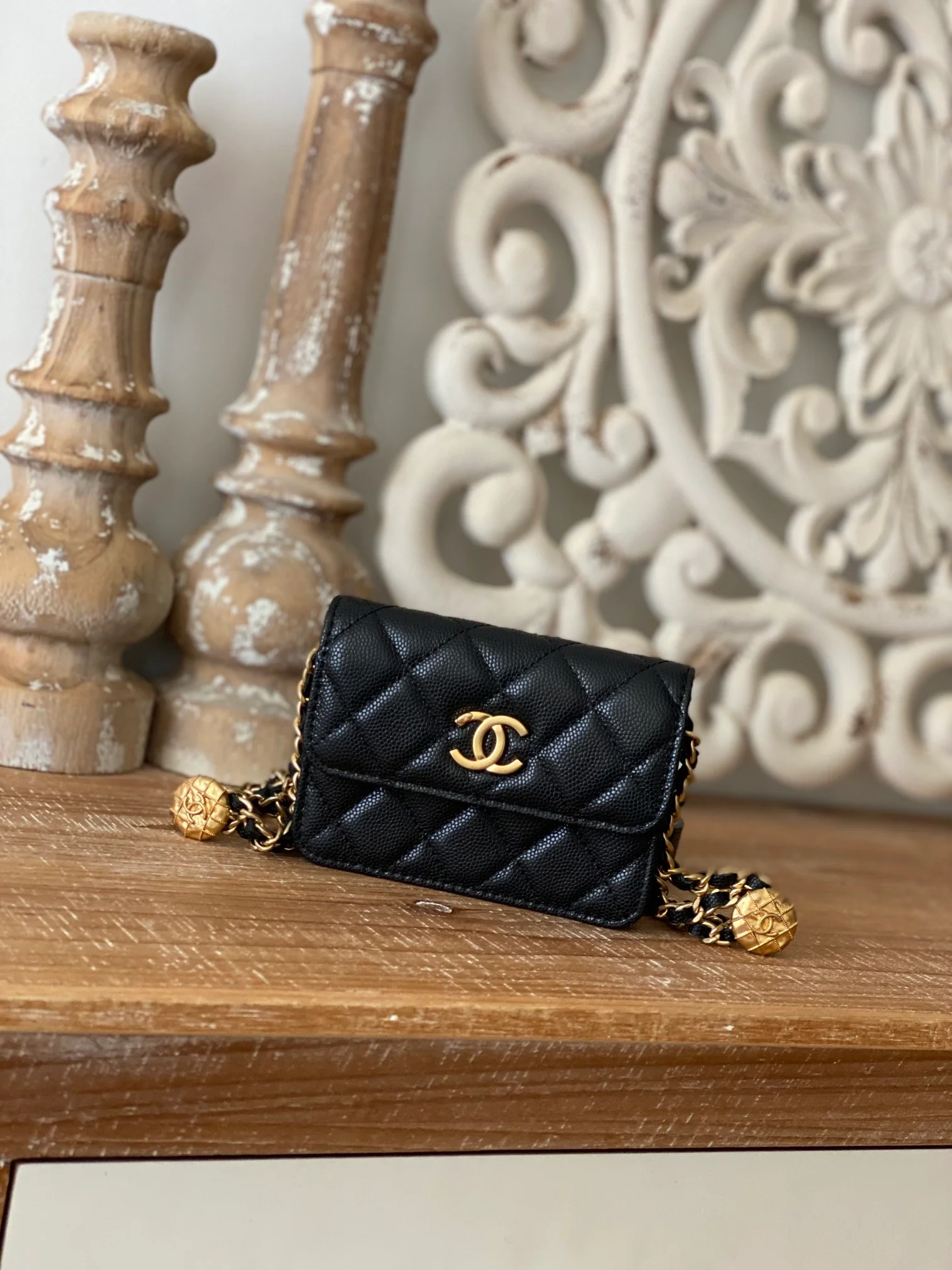 Chanel Clutch With Chain Black For Women, Women's Bags 4.8in/12.3cm AP2857 B08447 94305