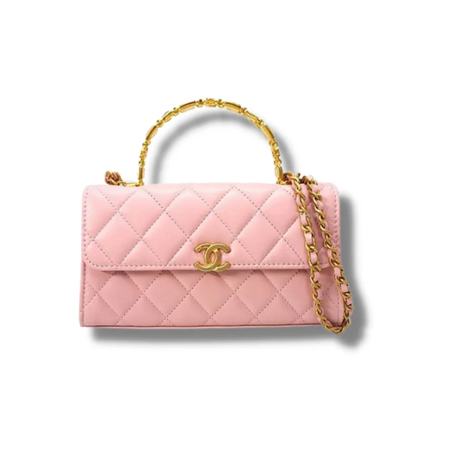 Chanel Shoulder Bag Pink With Matelasse Coco Mark Handle For Women 18 cm/ 7 inches �?H063060
