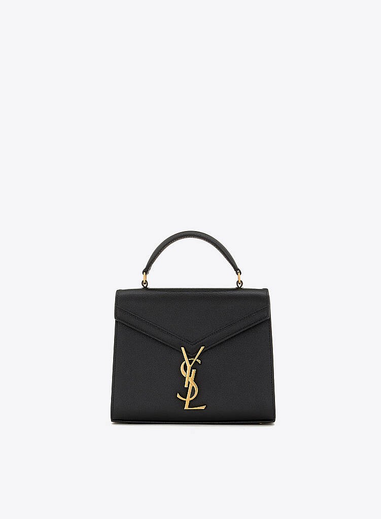 SAINT LAURENT CASSANDRA MINI TOP HANDLE BAG IN GRAIN DE POUDRE EMBOSSED LEATHER