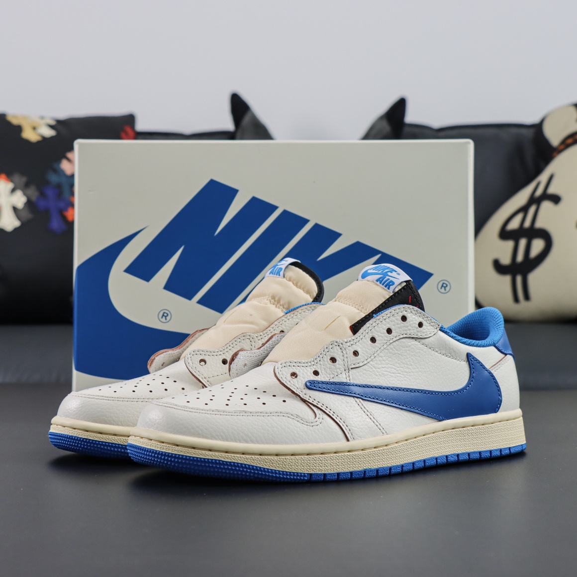 Jordan 1 Retro Low OG SP Fragment x Travis Scott Sail Military Blue 2025