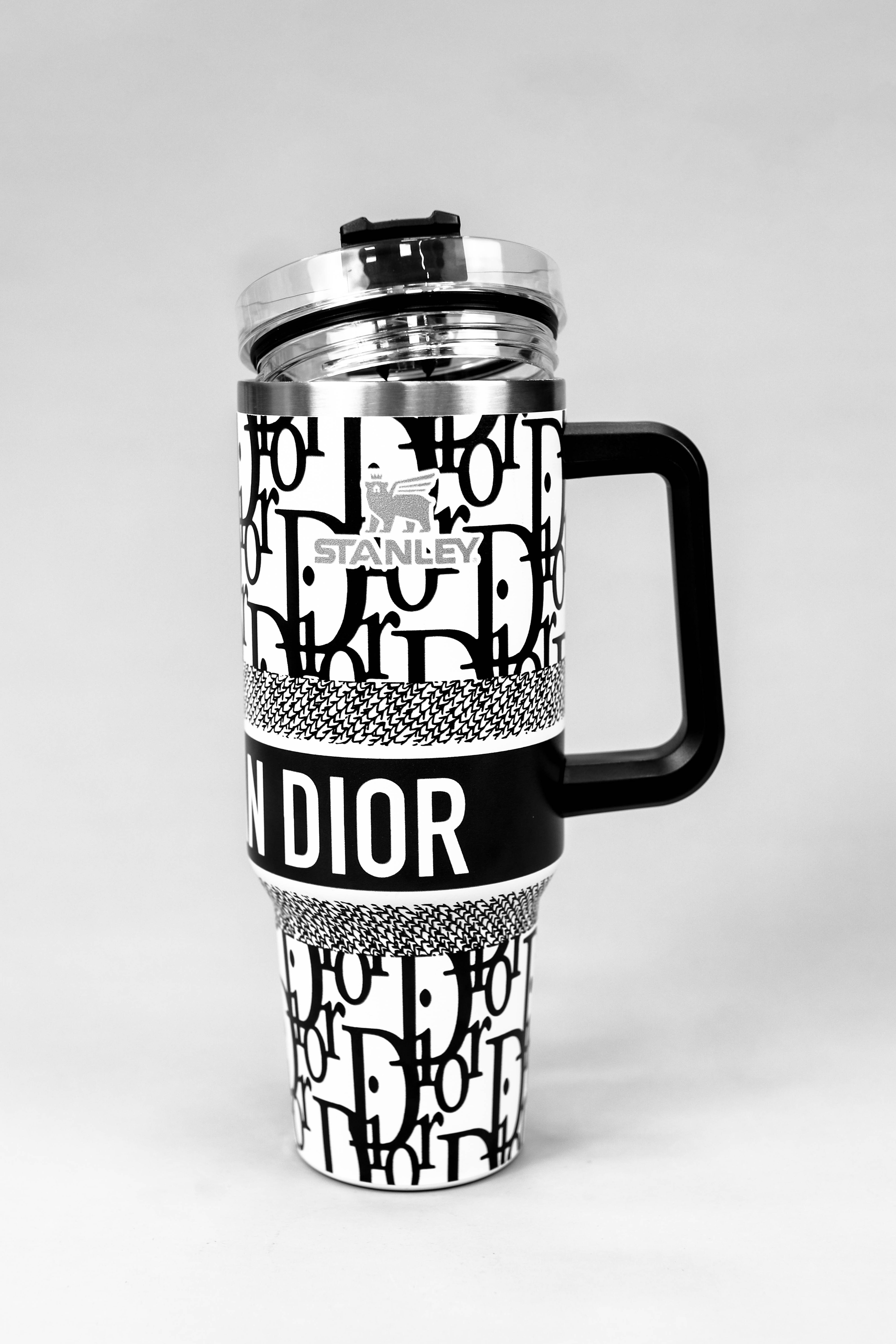 Christian Dior Tumblers – 40oz Stainless Steel Insulated Tumbler with Handle and Straw