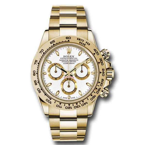 Rolex Cosmograph Daytona White Dial 18kt Yellow Gold Oyster bracelet Men's Watch 116508-0001