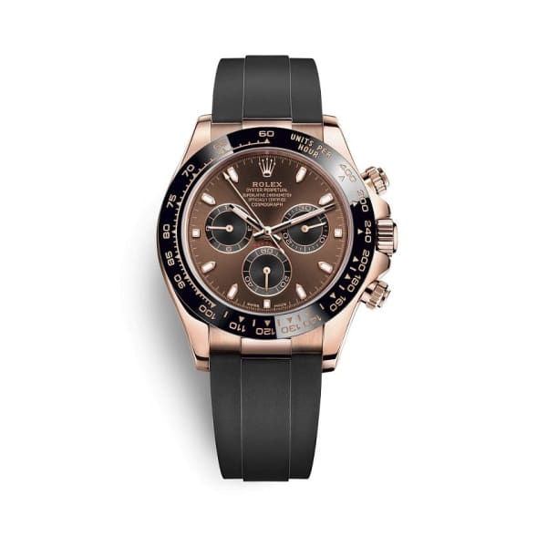 Rolex Daytona, Chocolate dial, Engraved Bezel, Rubber Oysterflex, Rose gold Watch 116515LN-0041