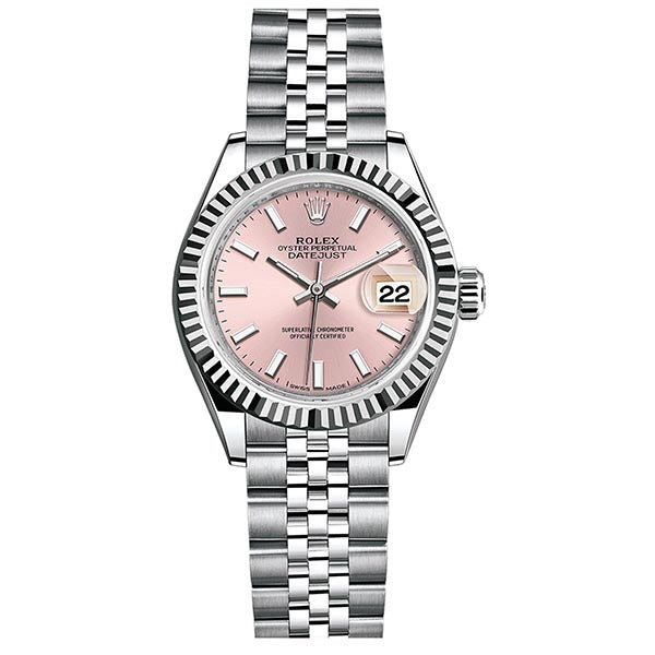 Lady-Datejust 28 Pink Diamond Dial Jubilee Bracelet Watch 279174-003