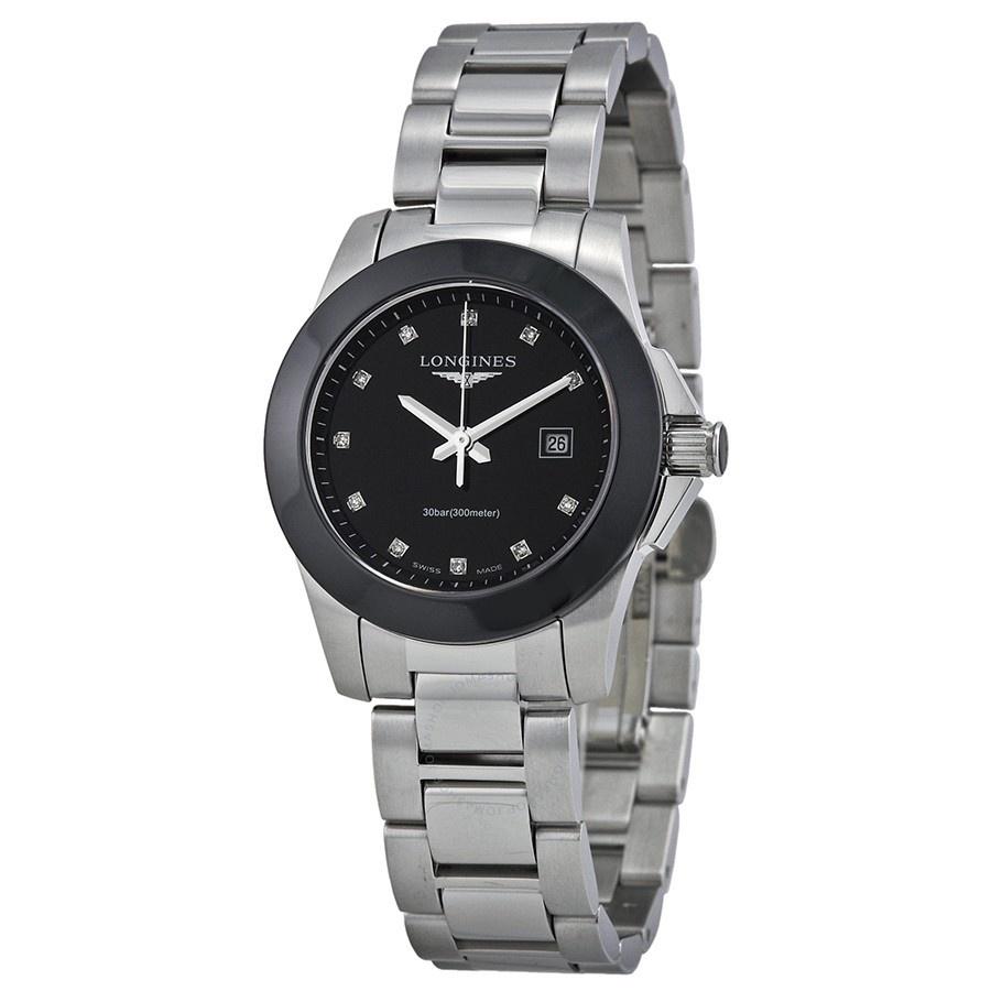 Longines Women's L32574576 Conquest Diamond Stainless Steel Watch