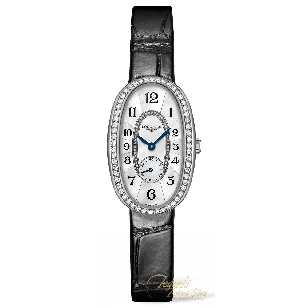 Longines Women's L23060830 Symphonette Diamond Black Leather Watch
