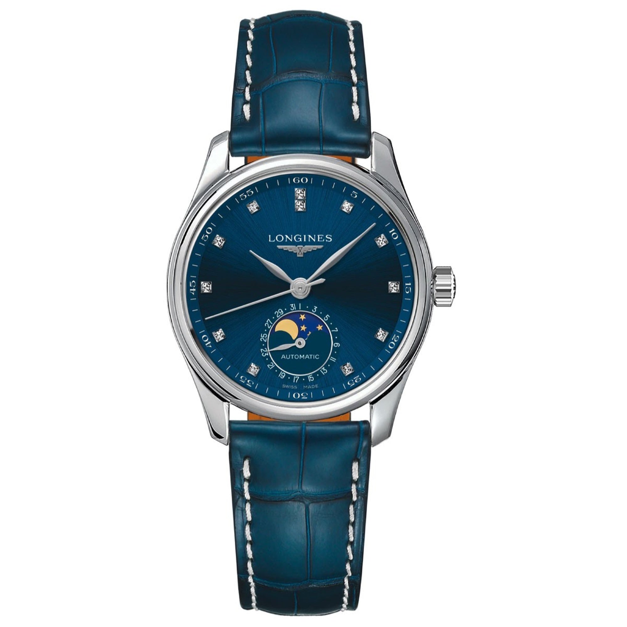 Longines Women's L2.409.4.97.0 Master Collection Blue Leather Watch
