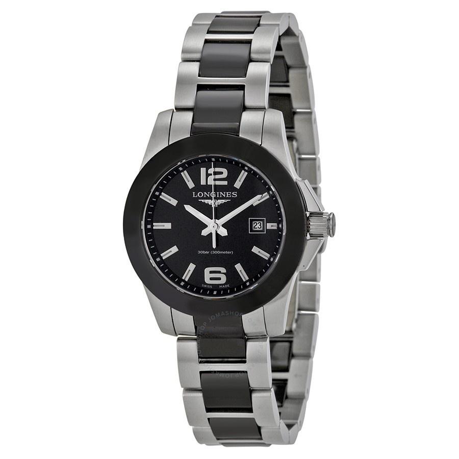Longines Women's L32574567 Conquest Two-Tone Stainless steel and Ceramic Watch