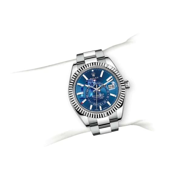 Rolex Sky-Dweller Automatic Men's 18kt White Gold Blue Dial Oyster Watch 326934-0003