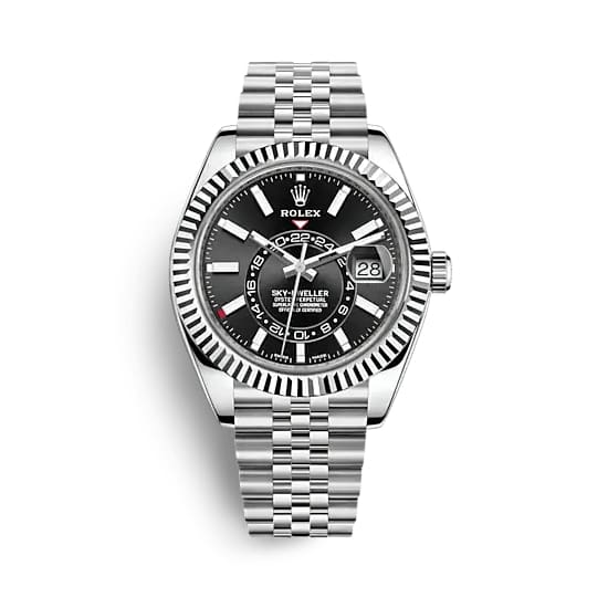 Rolex Sky-Dweller Automatic Men's 18kt White Gold Black Dial Oyster Watch 326934