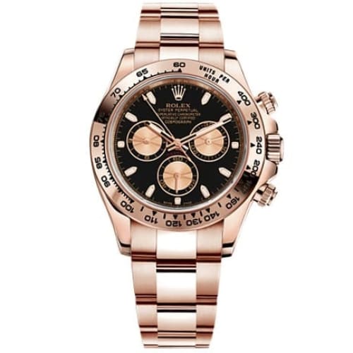Rolex Daytona Black dial, Engraved Bezel, Oyster bracelet, Rose gold Watch 116505-0008