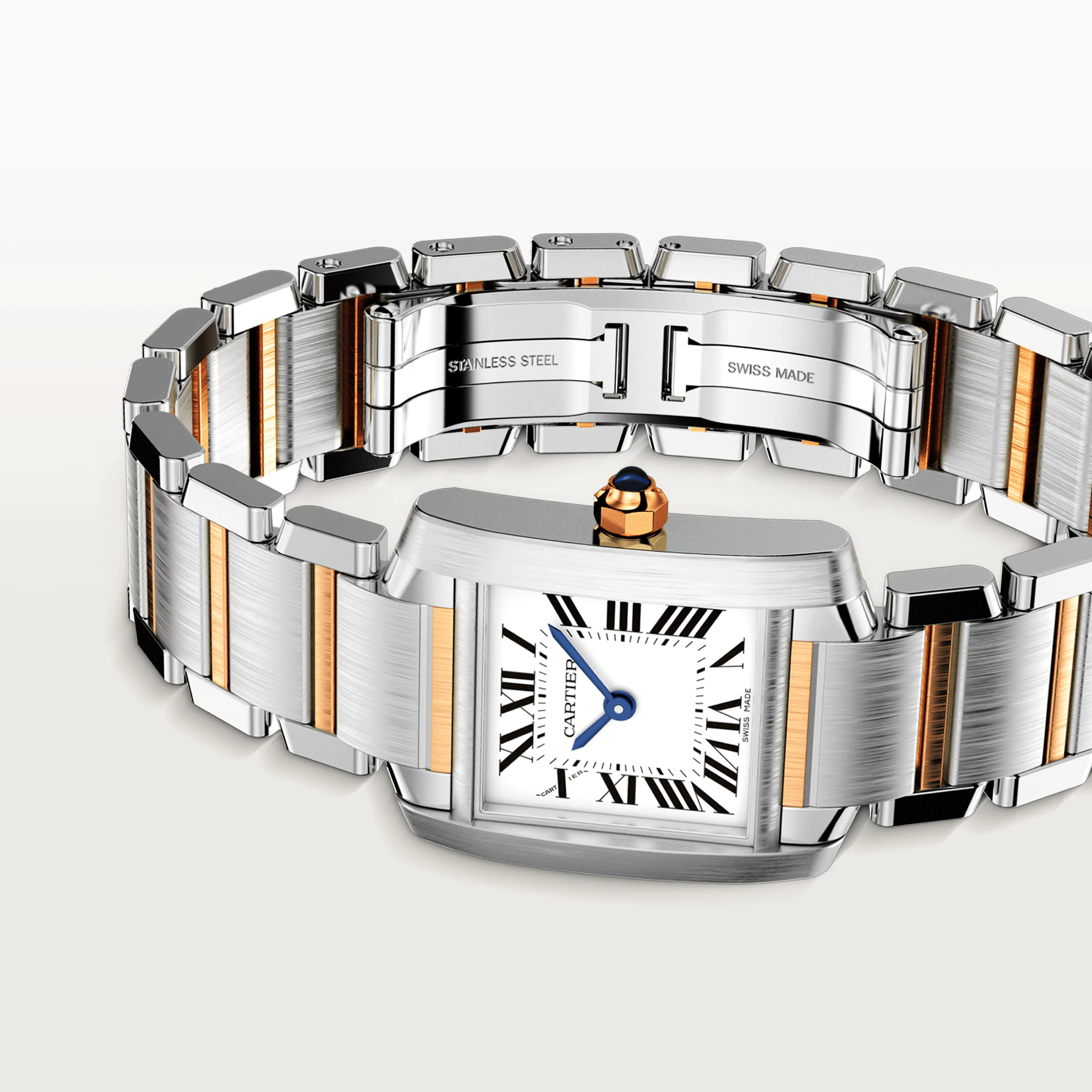 Cartier Tank Stainless steel & Yellow Gold Lady’s Watch, W51007Q4