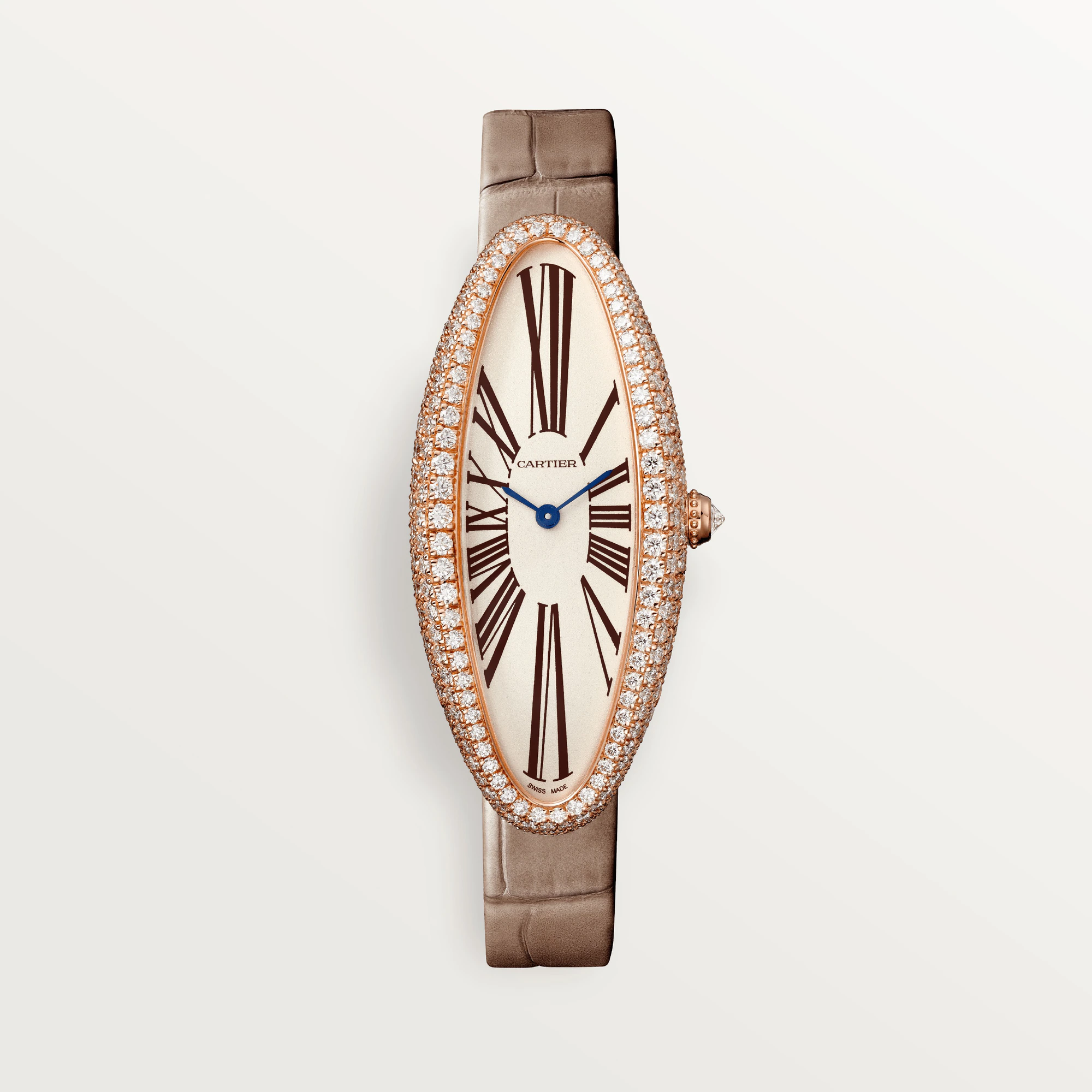 Cartier Baignoire 18K Rose Gold & Diamonds Ladies Watch, WJBA0006