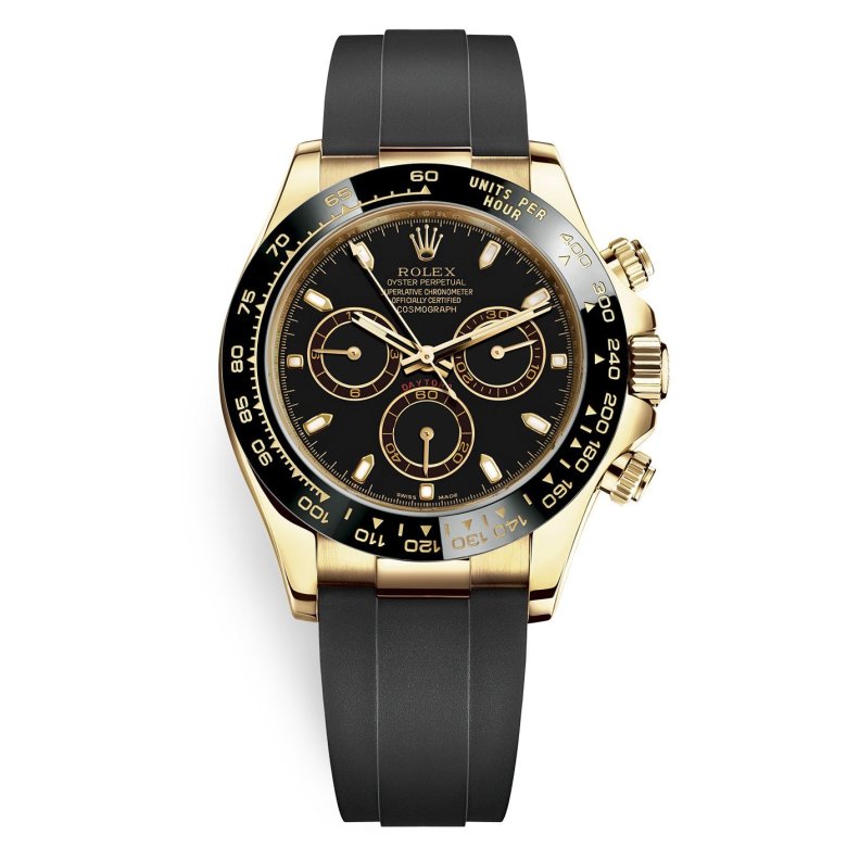 Rolex Cosmograph Daytona Black Yellow Gold Mens Watch 116518LN-0043