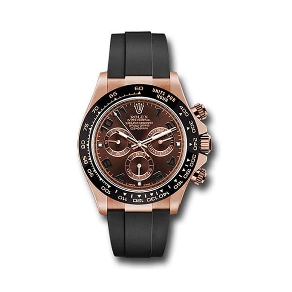 Rolex Daytona, Chocolate dial, Engraved Bezel, Rubber Oysterflex, Rose gold Watch 116515 LNchoof