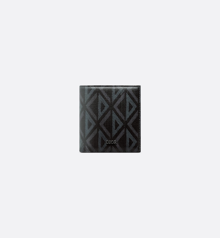 Compact Vertical Wallet Black CD Diamond Canvas