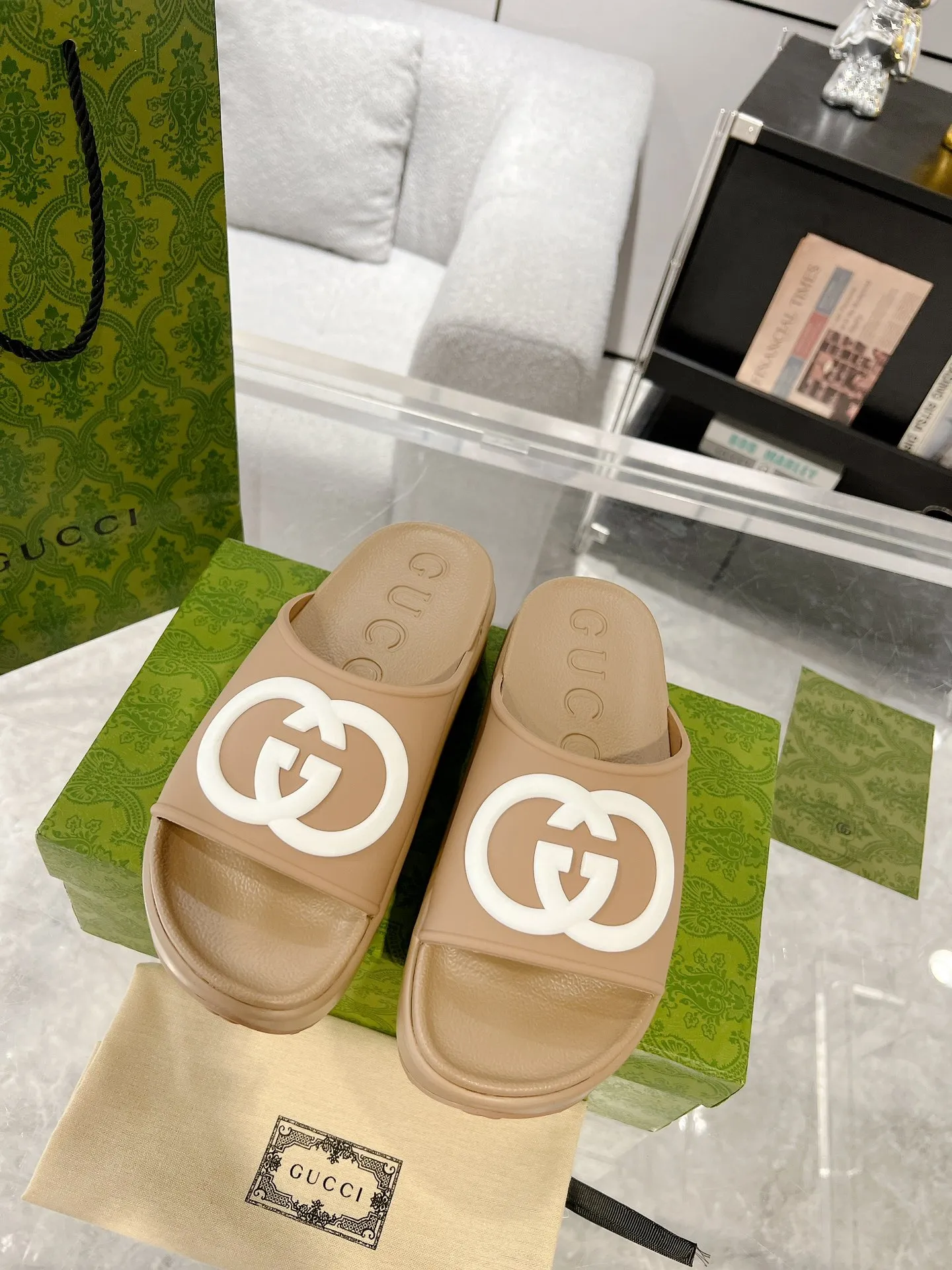 GG new arrival men and women slippers heels 5 cm