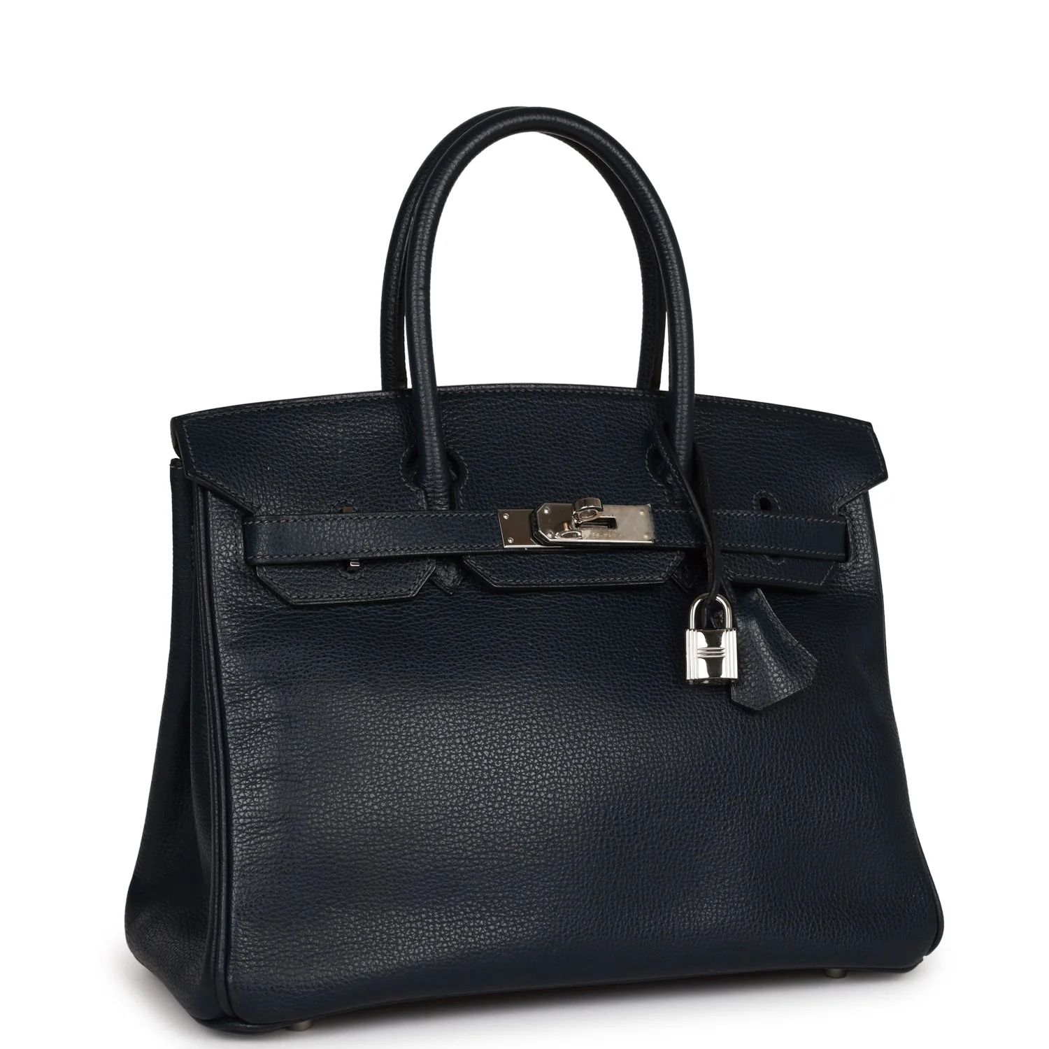 Pre-owned Hermes Birkin 30 Bleu Indigo Vache Liegee Palladium Hardware