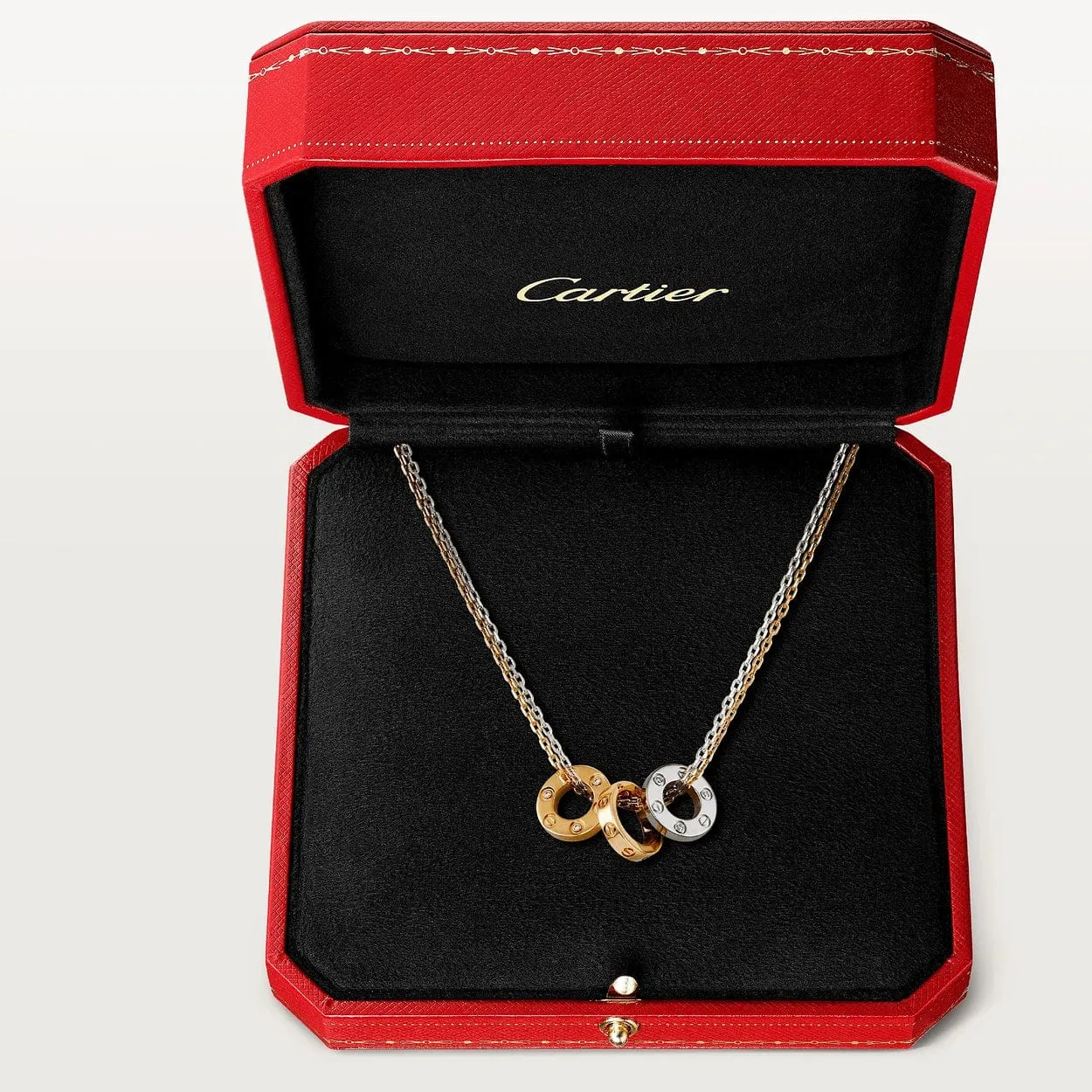 car Love Necklace 3 Circles Necklace-6 Diamonds