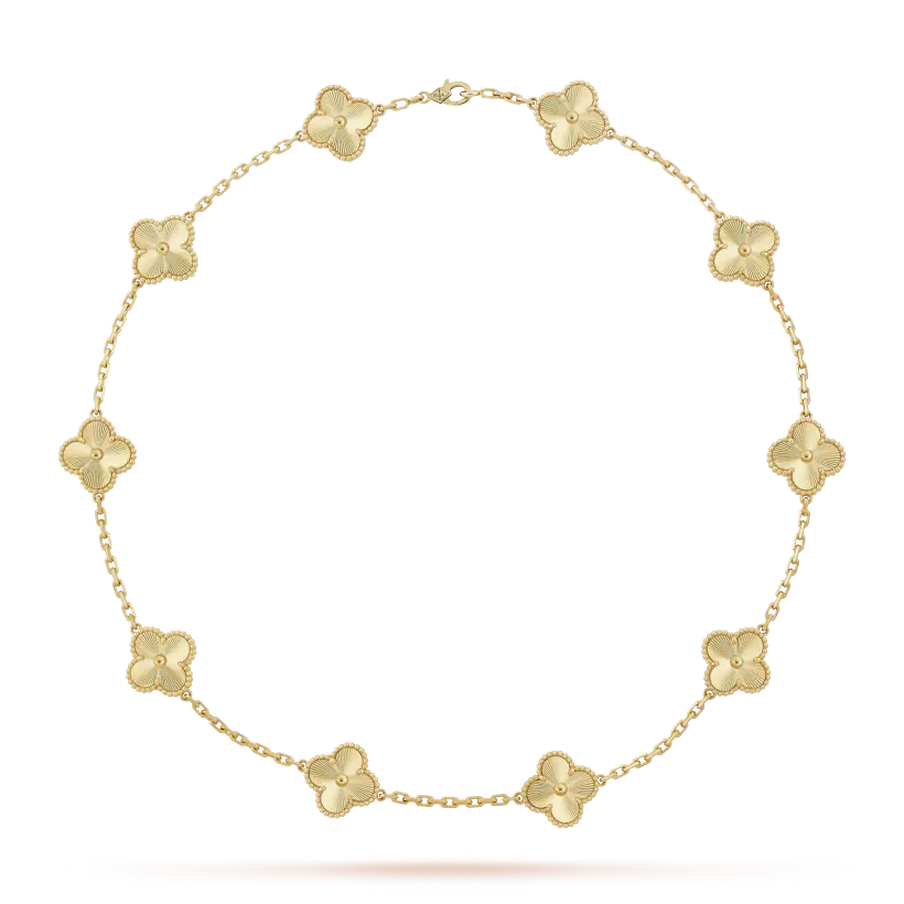 Vintage Alhambra necklace, 10 four-leaf lucky totems