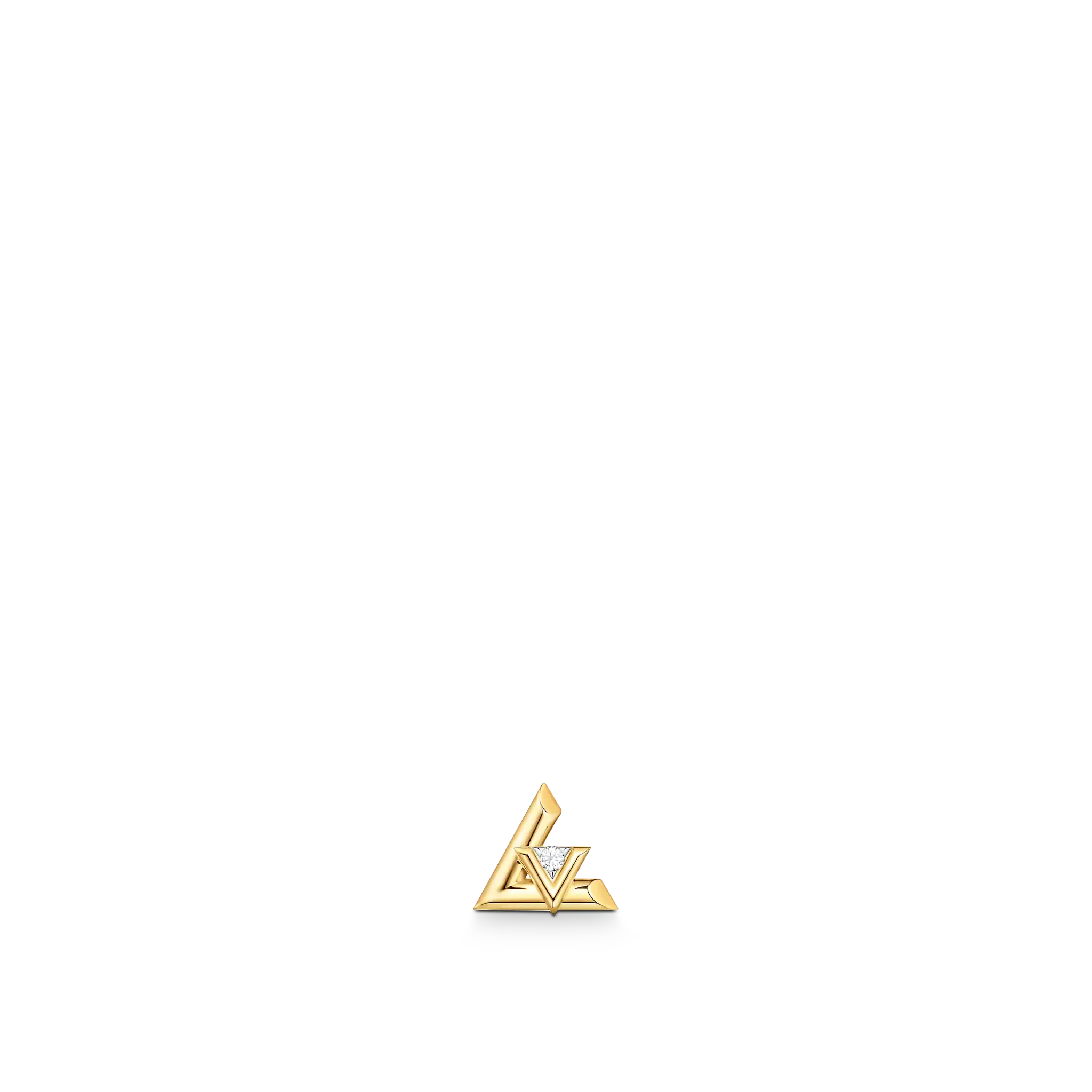Louis Volt One Yellow K Gold and Diamond Stud Earrings - Single