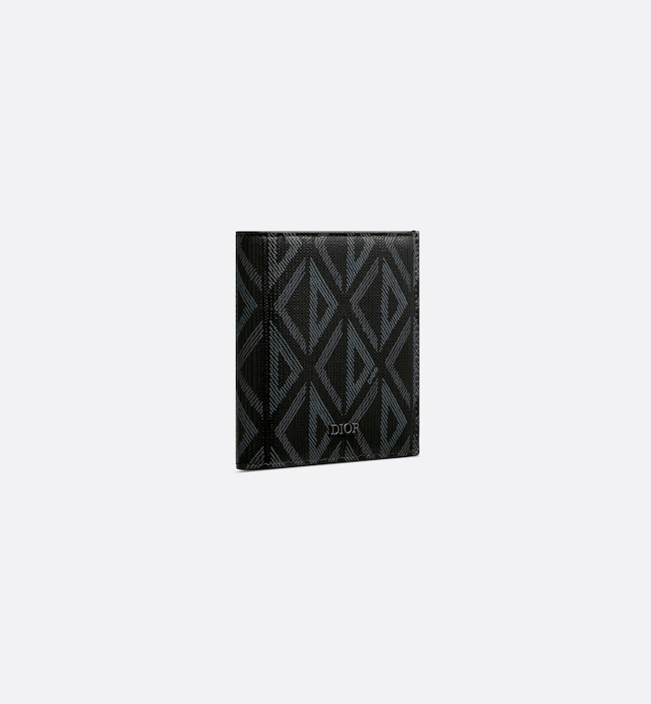 Vertical Bifold Wallet Black CD Diamond Canvas
