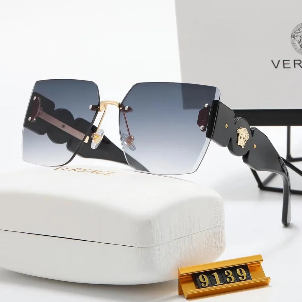 7-color fashion lion head LOGO solid color temple polarized sunglasses