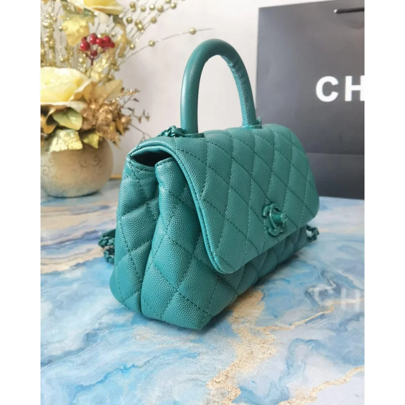 Chanel Mini Coco Handle Ultra Matte Bag In Grained Calfskin As2215