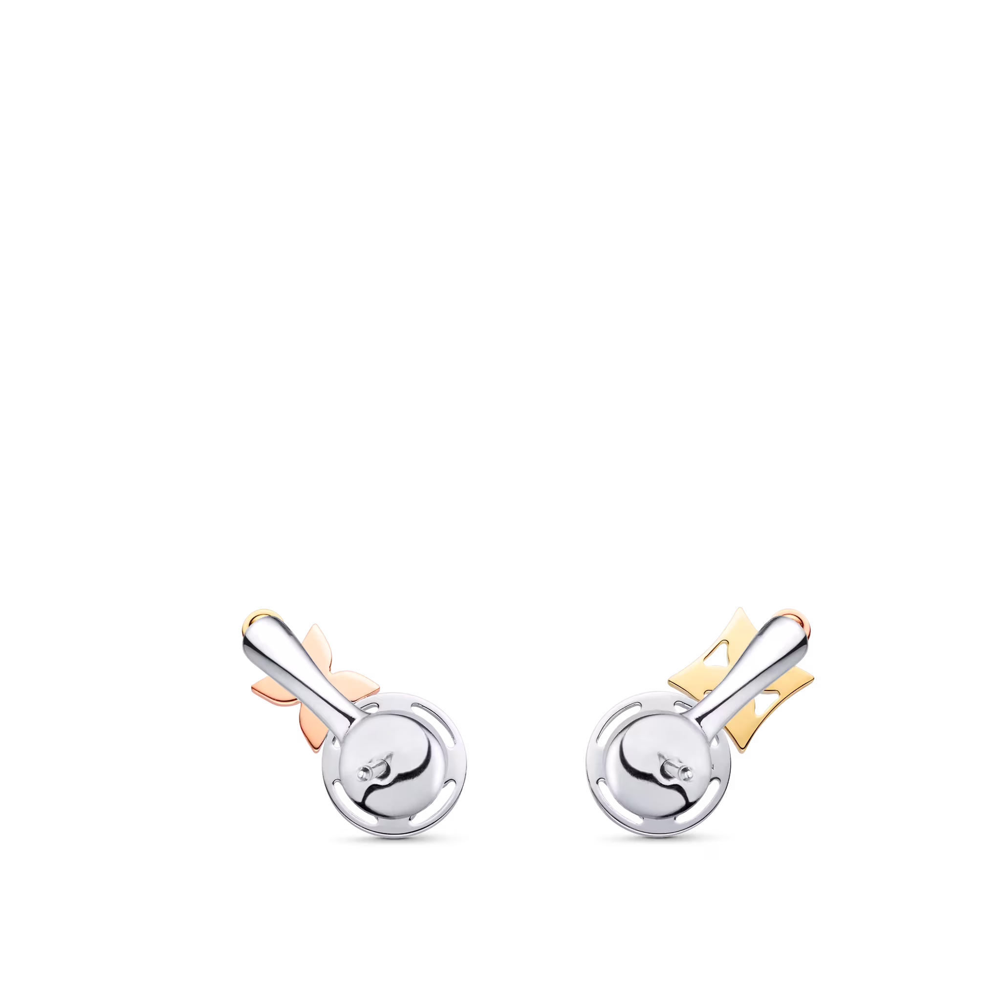 Idylle Blossom Tricolor Gold and Diamond Stud Earrings