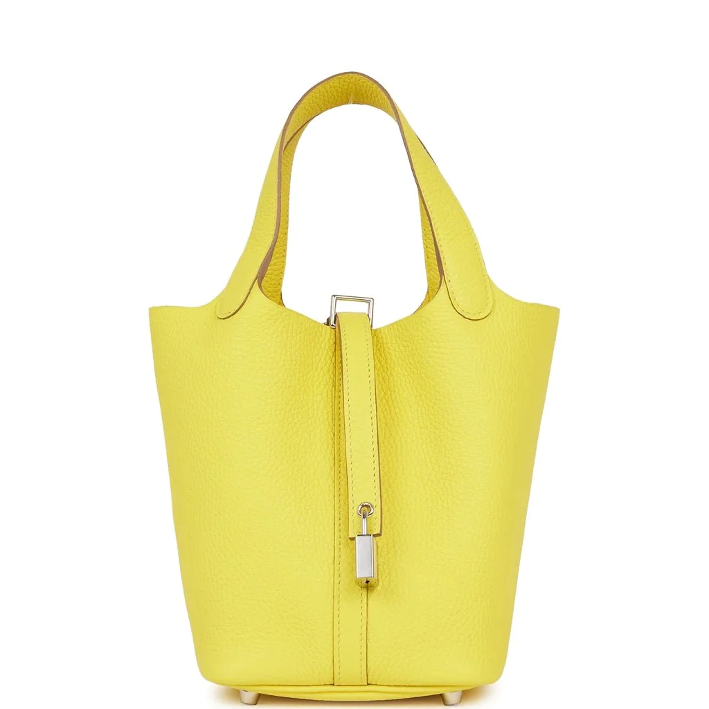 Hermes Picotin Lock 18 Lime Clemence Palladium Hardware
