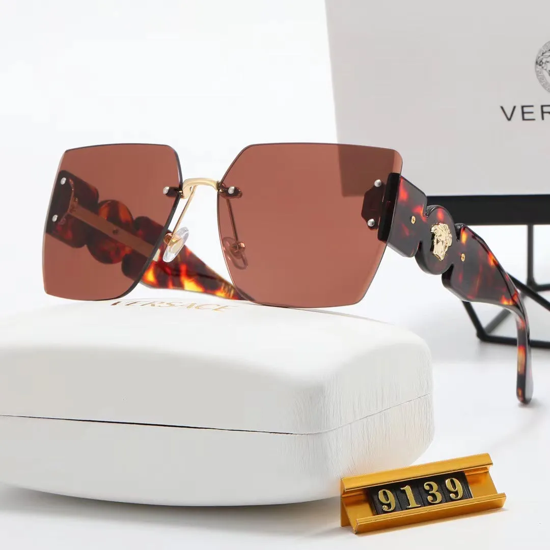7-color fashion lion head LOGO solid color temple polarized sunglasses