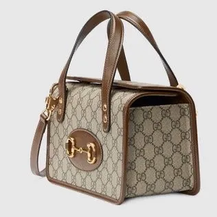 Horsebit 1955 leather-trimmed printed coated-canvas shoulder bag