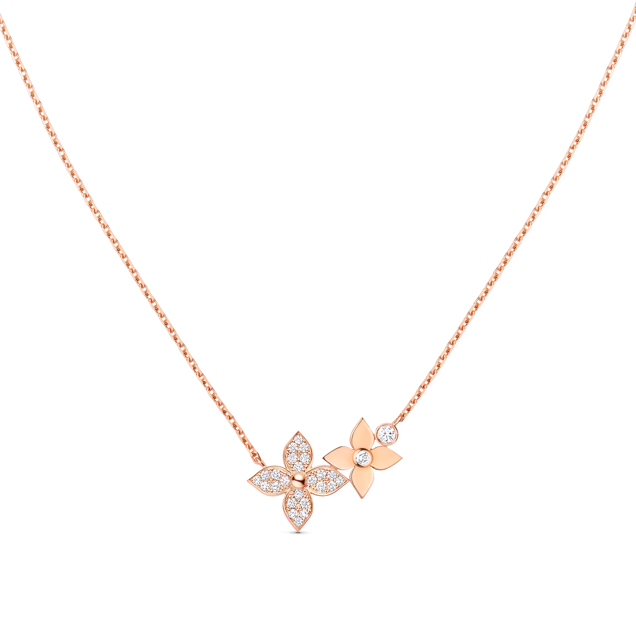 Star Blossom rose gold and diamond necklace