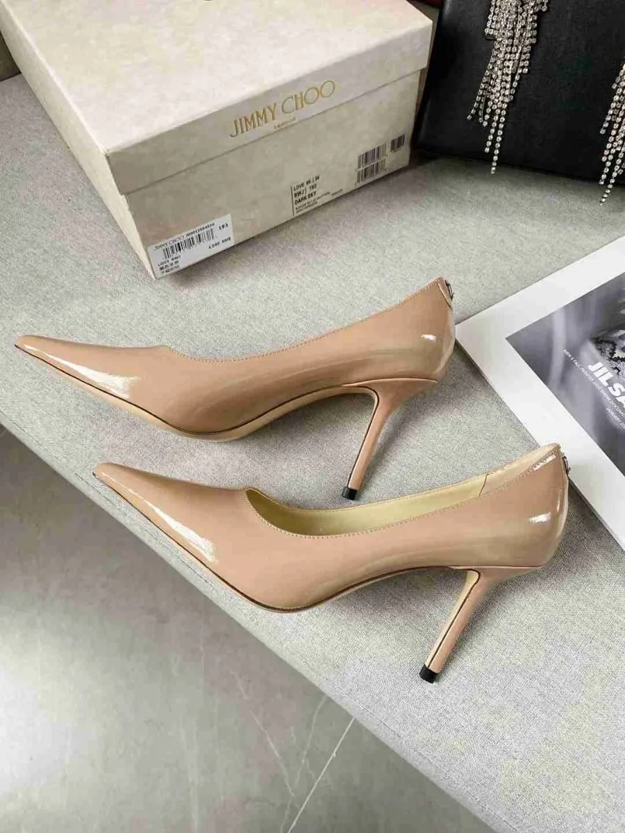 Jc Love 85 Calf Leather Pumps JC Emblem Nude
