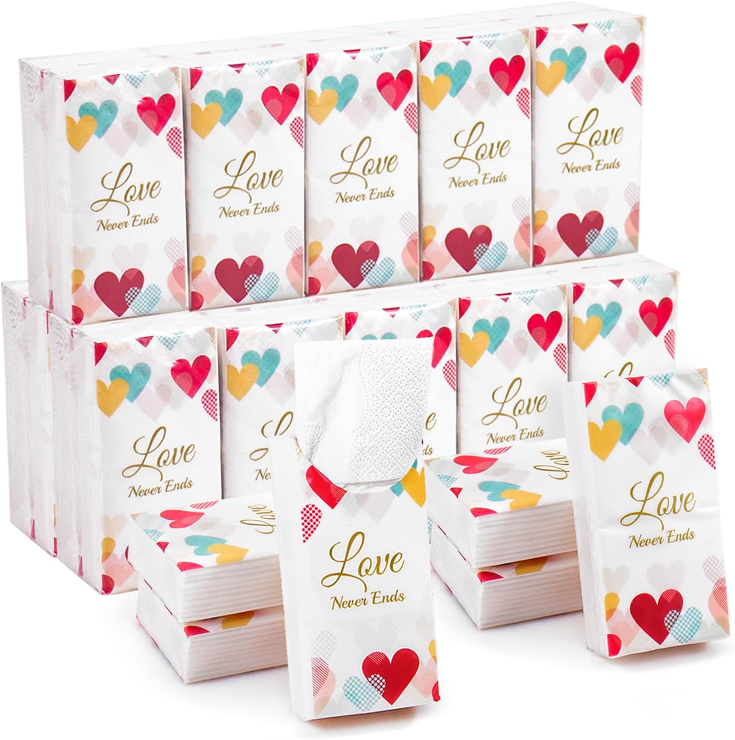 30 Pack Pocket Tissues Bulk Individual Small Tissue Packs 4-Ply Sheets,10 Sheets Per Pack Tissues Travel Size