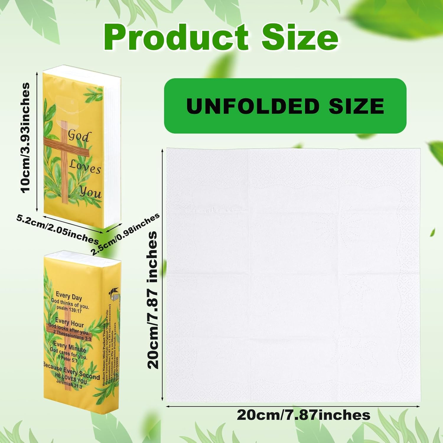 20 Pack Bible Tissues Travel Size Bulk,4 Ply Paper Facial Mini Pocket Tissues Travel Packs Bulk with Bible Verse 200 Sheet Individual Christian Tissue for Church,Wedding,Homeless Gifts(Mixed Color)