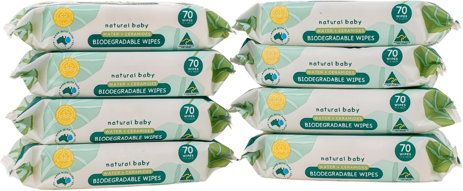 Biodegradable Water Wipes | 560 Count | 8 x 70pk