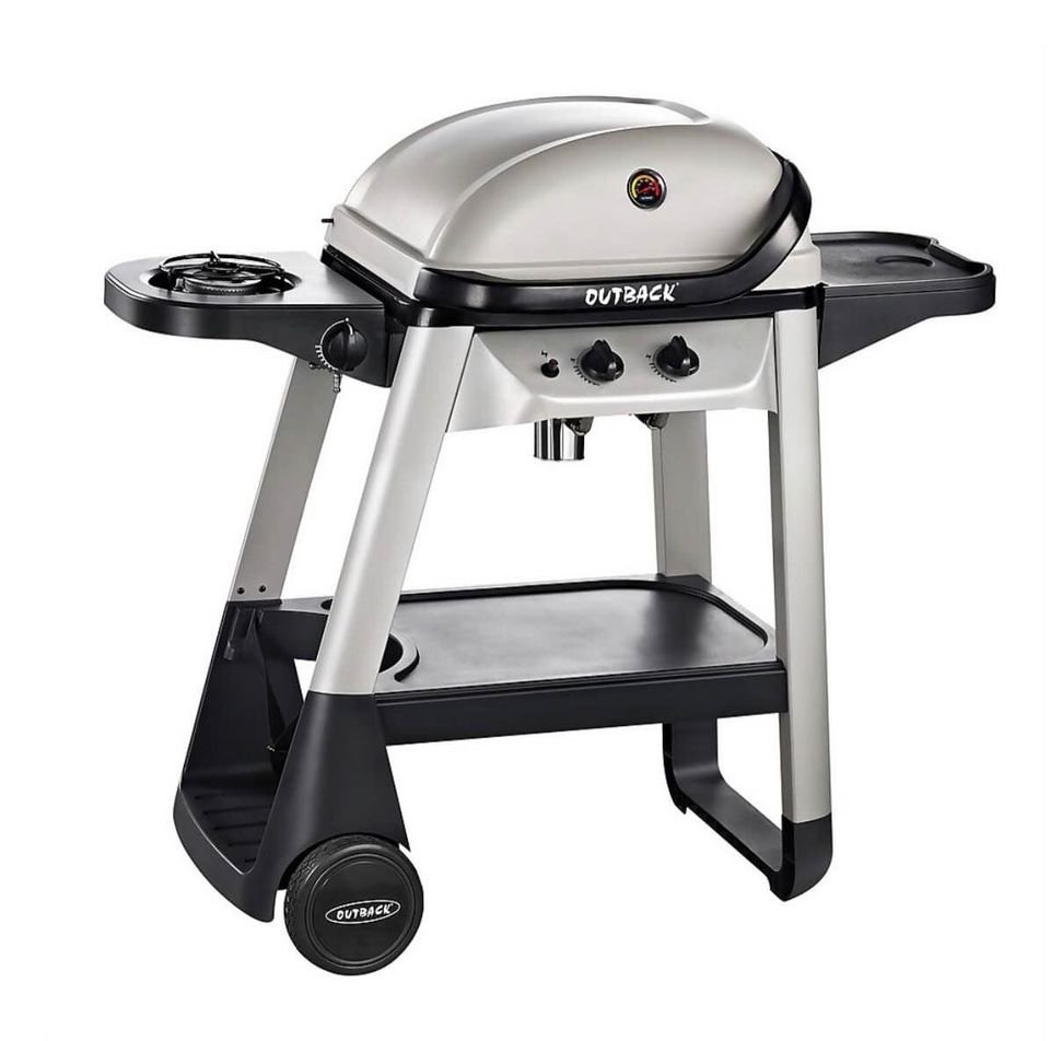 Outback Excel 2 Burner Gas BBQ - Silver & Black Bran